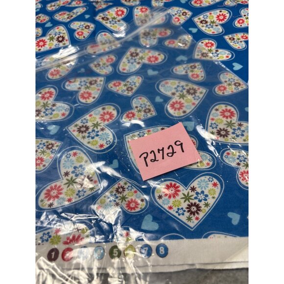 Spring Floral II by MLiss Blue Fabric 1/2 yardx42" with Heart & Flower Pattern - Picture 6 of 6